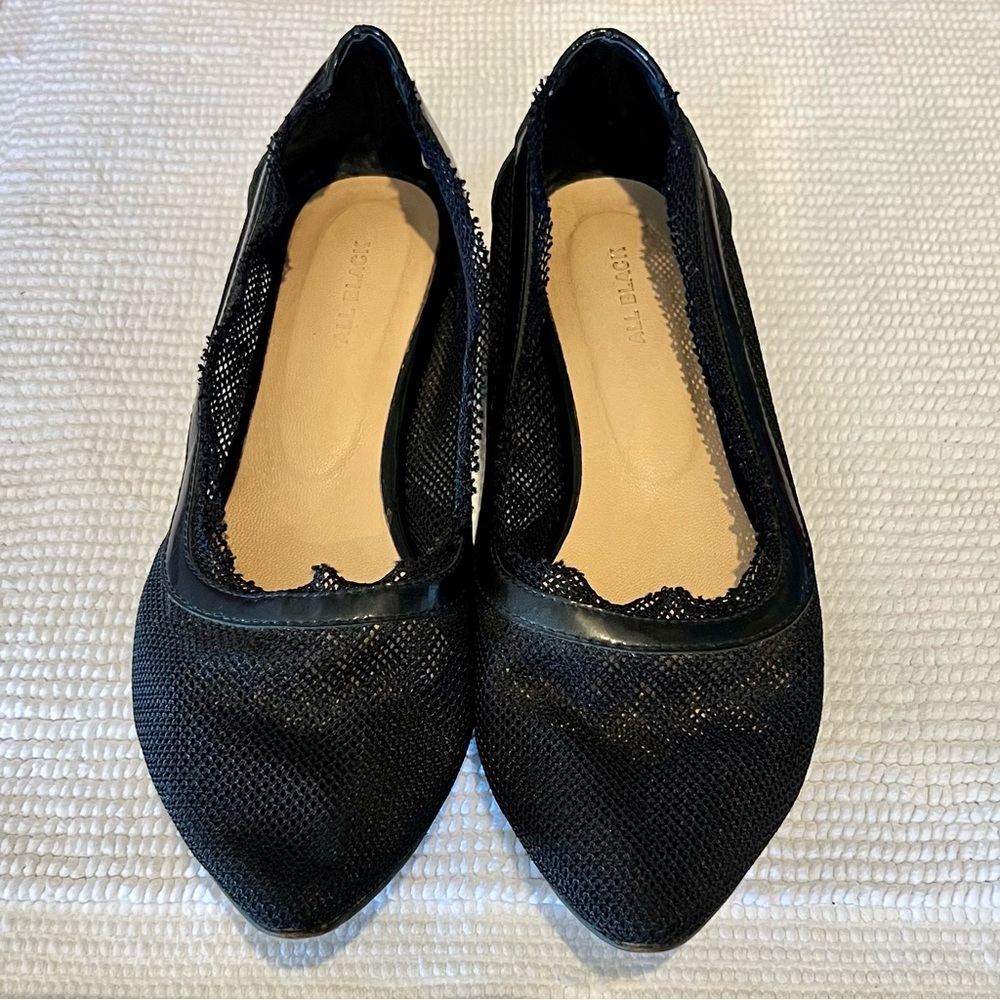 ✨✨‼️LAST CHANCE! (To be donated)‼️✨ 
ALL BLACK Mesh Pointed Flat